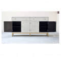 Bone Inlay Sideboard - Grey Geometric - rear_view
