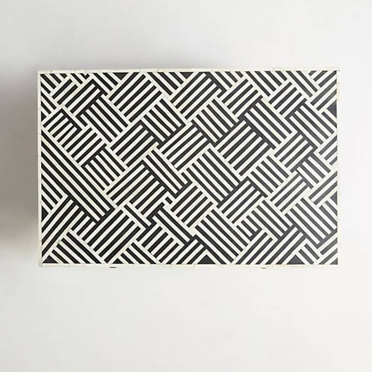 Bone Inlay Optical Design Coffee Table