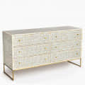 Bone Inlay Handmade Eye Design Chest of 6 Drawers - photo