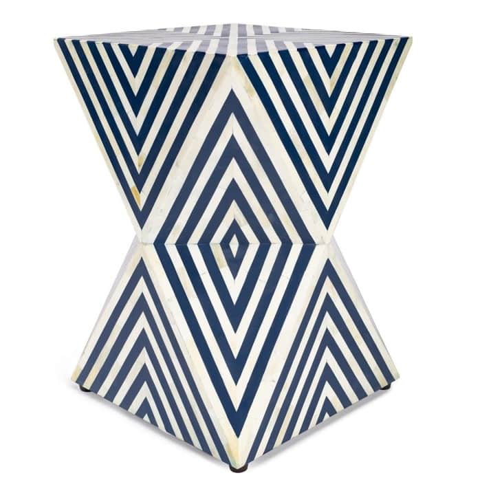 Bone Inlay End Table - rear_view