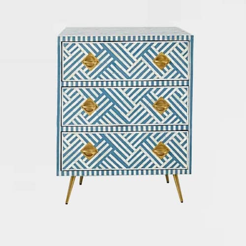 Bone Inlay Chest of 3 Drawers