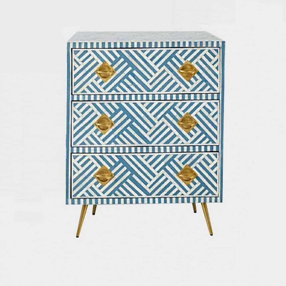 Bone Inlay Chest of 3 Drawers - photo