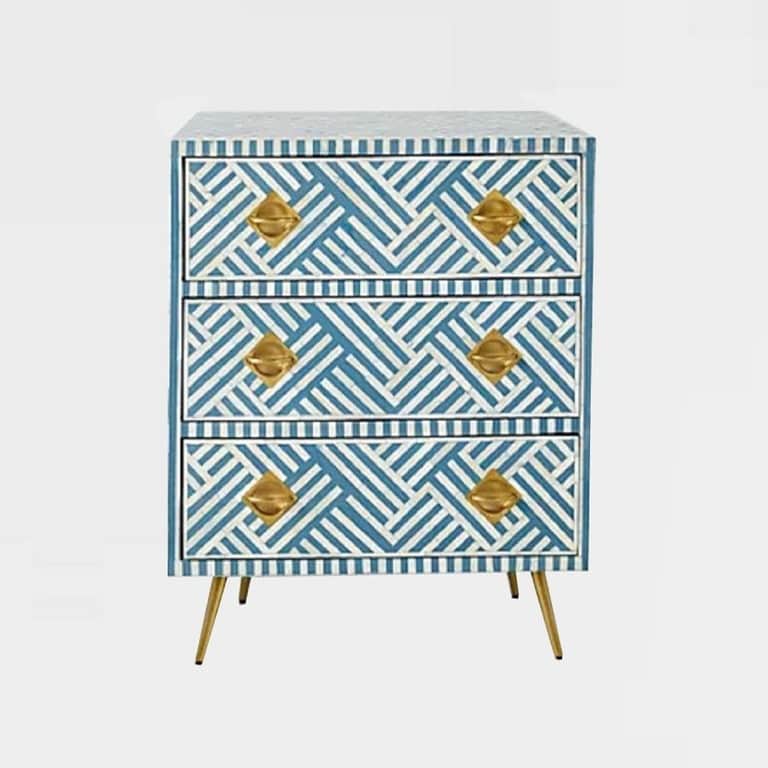 Bone Inlay Chest of 3 Drawers - front_view