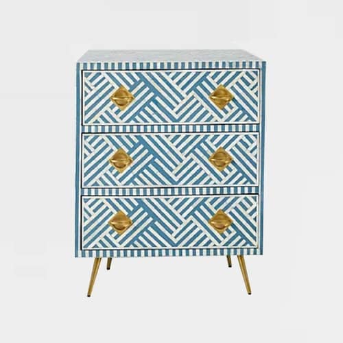 Bone Inlay Chest of 3 Drawers
