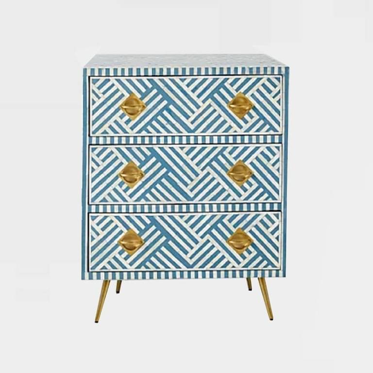 Bone Inlay Chest of 3 Drawers