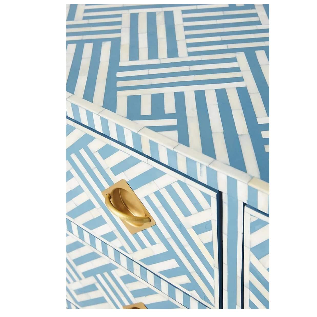 Bone Inlay Chest of 3 Drawers - top_view