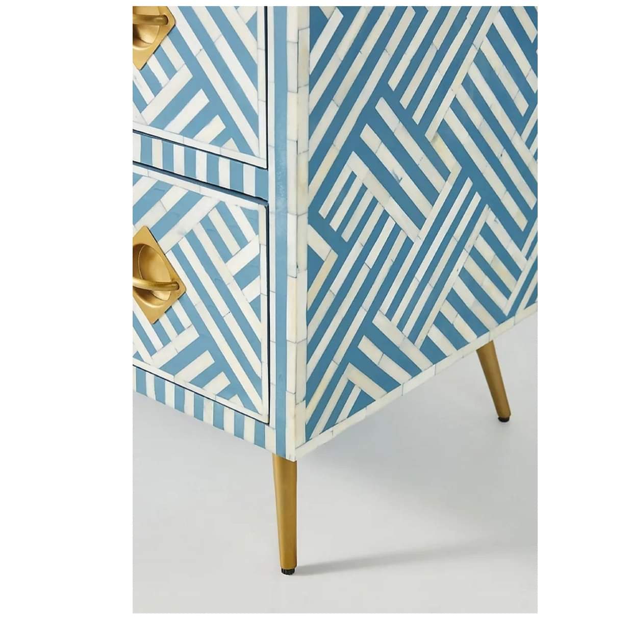 Bone Inlay Chest of 3 Drawers - rear_view