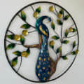 Handcrafted Metal Peacock Ring For Wall Decor - left_view