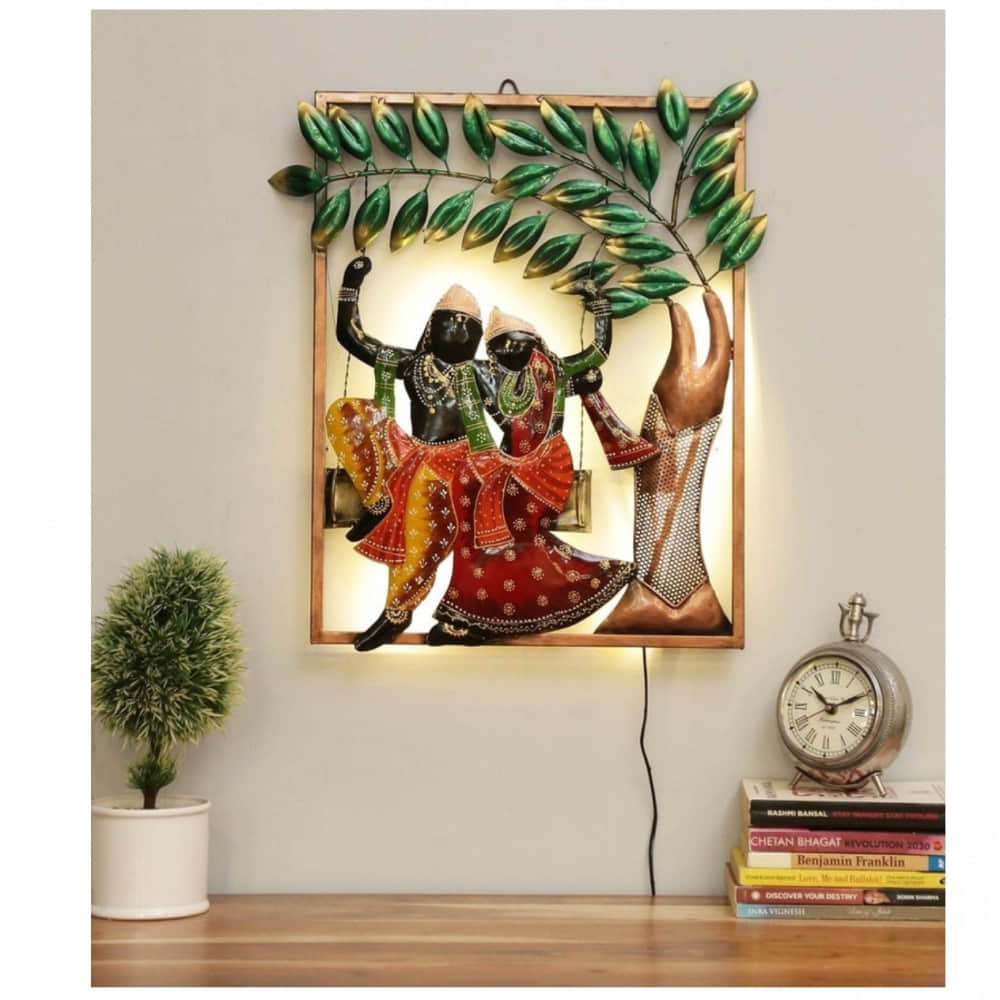Radha Krishna Square Wall Art - photo