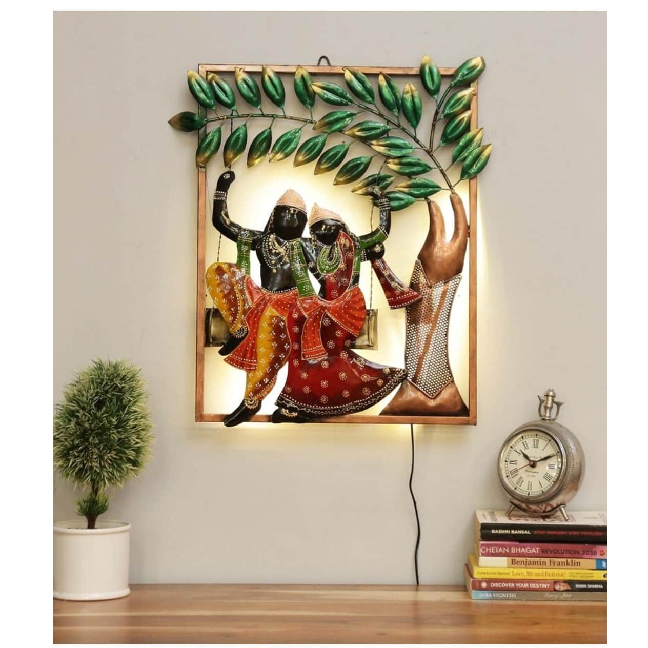 Radha Krishna Square Wall Art - top_view