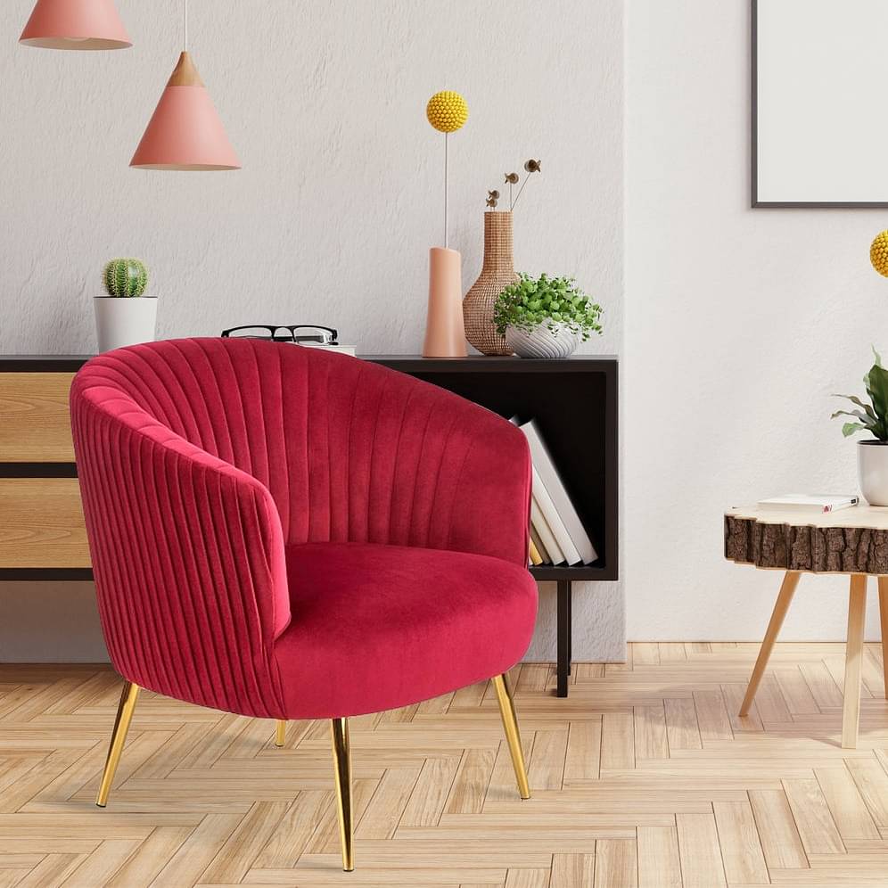 Designer Lounge Chair In Velvet