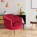 Designer Lounge Chair In Velvet - photo