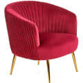 Designer Lounge Chair In Velvet - front_view