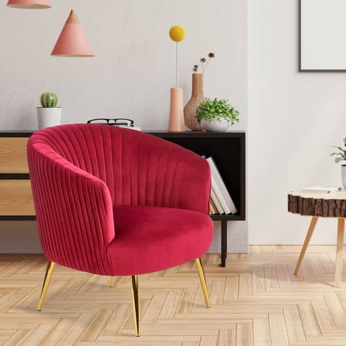 Designer Lounge Chair In Velvet