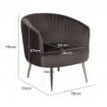 Designer Lounge Chair In Velvet - rear_view