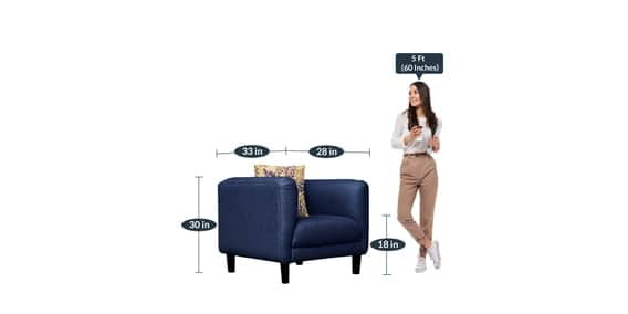 Bucket Style Sofa Set (3+2+1) In Blue Colour - left_view