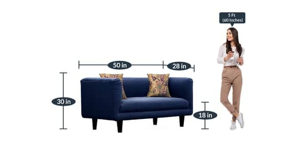 Bucket Style Sofa Set (3+2+1) In Blue Colour - right_view