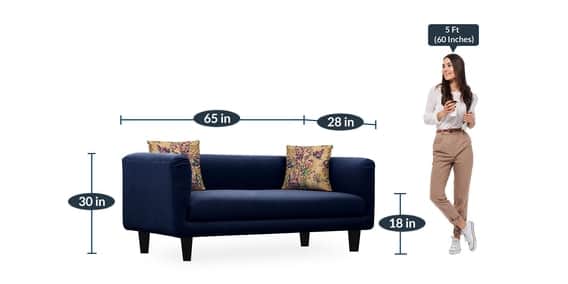 Bucket Style Sofa Set (3+2+1) In Blue Colour - bottom_view