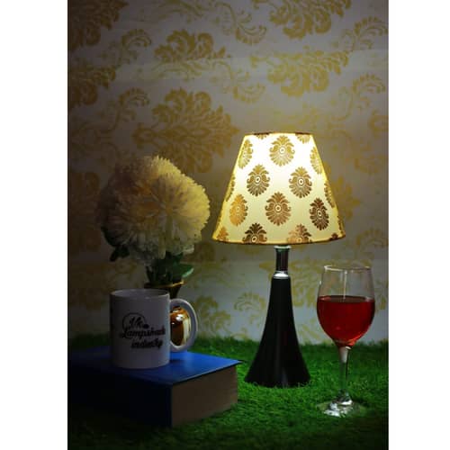 Golden Big Butti Printed Cone Shade