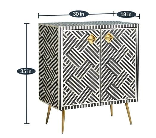 Bone Inlay Optical Console Cabinet - front_view