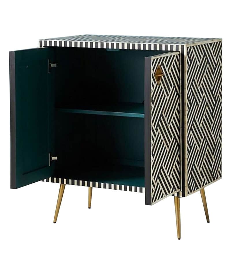 Bone Inlay Optical Console Cabinet - rear_view