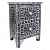 Bone Inlay 2 Drawers Floral Design Bedside Table - front_view