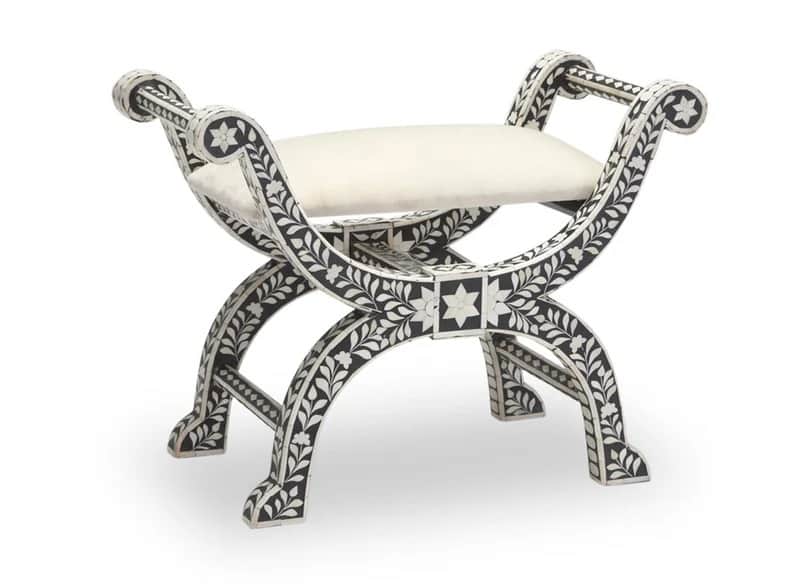 Bone Inlay Stool - front_view