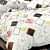 White Printed Comforter Set (Set of 4) (1 Double Bedsheet With 2 Pillow Covers & 1 Comforter) - top_view