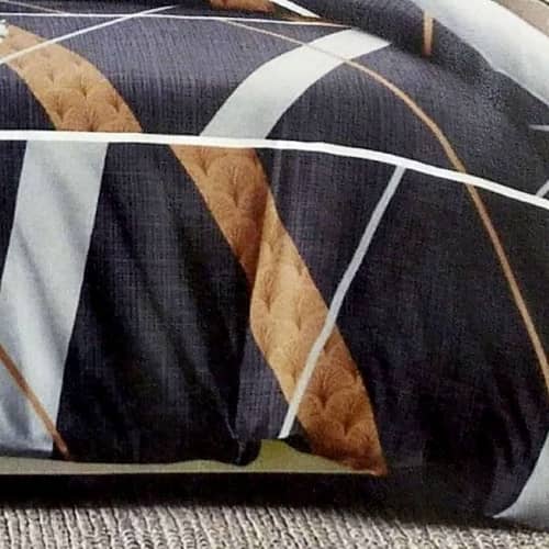 Multicolored Geometrical Comforter Set (Set of 4)  (1 Double Bed sheet, 2 Pillow Covers And 1 Comforter)