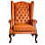 Gabardine Leatherette Wing Chair - photo