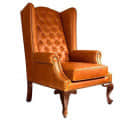 Gabardine Leatherette Wing Chair - front_view