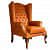 Gabardine Leatherette Wing Chair - front_view