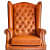 Gabardine Leatherette Wing Chair - top_view
