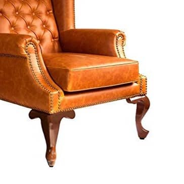 Gabardine Leatherette Wing Chair