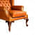 Gabardine Leatherette Wing Chair - left_view