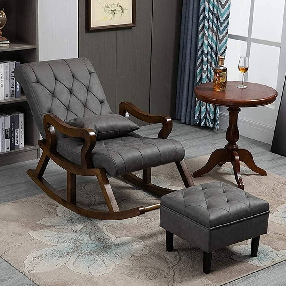 Tiffany Rose Wood Rocking Lounge Chair