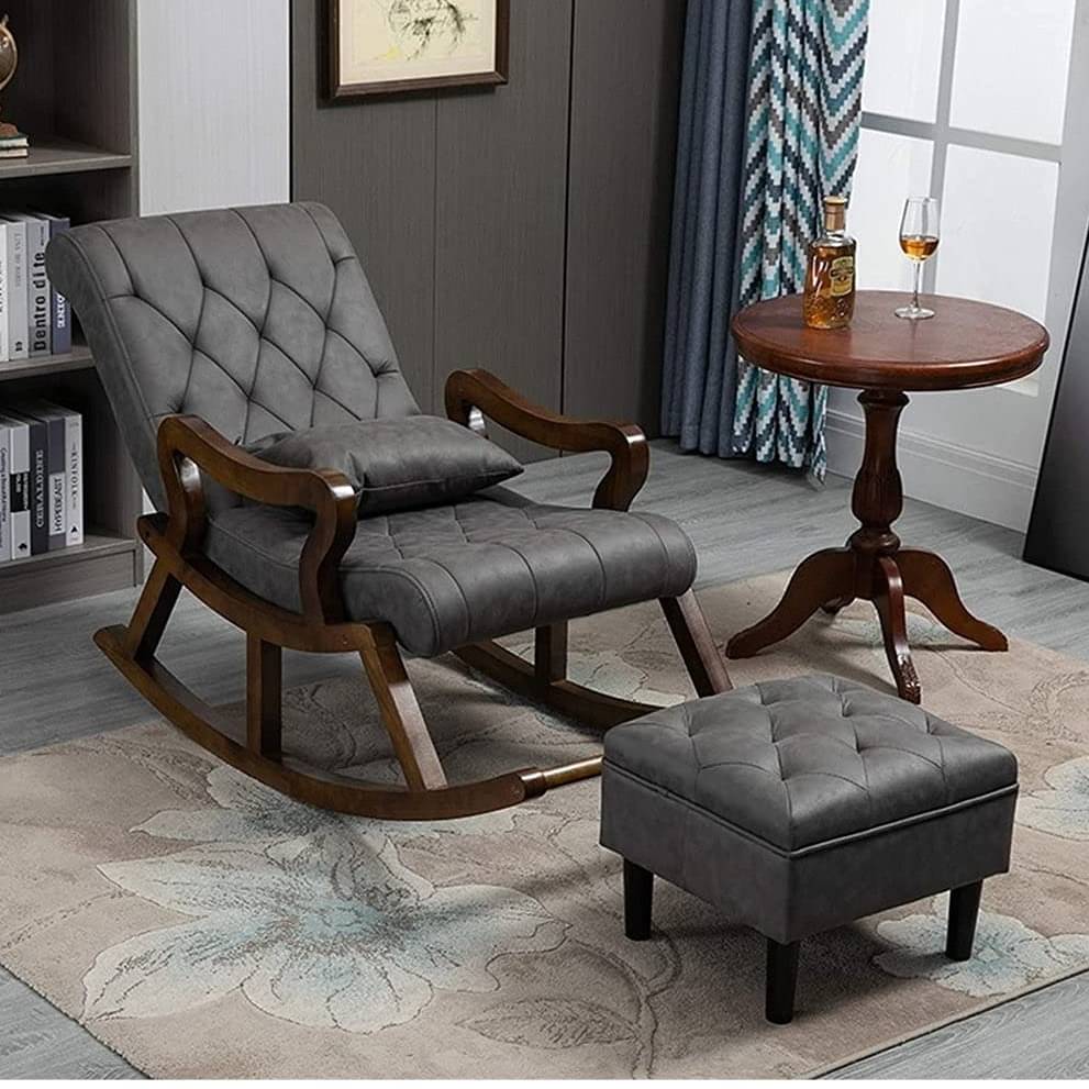 Tiffany Rose Wood Rocking Lounge Chair