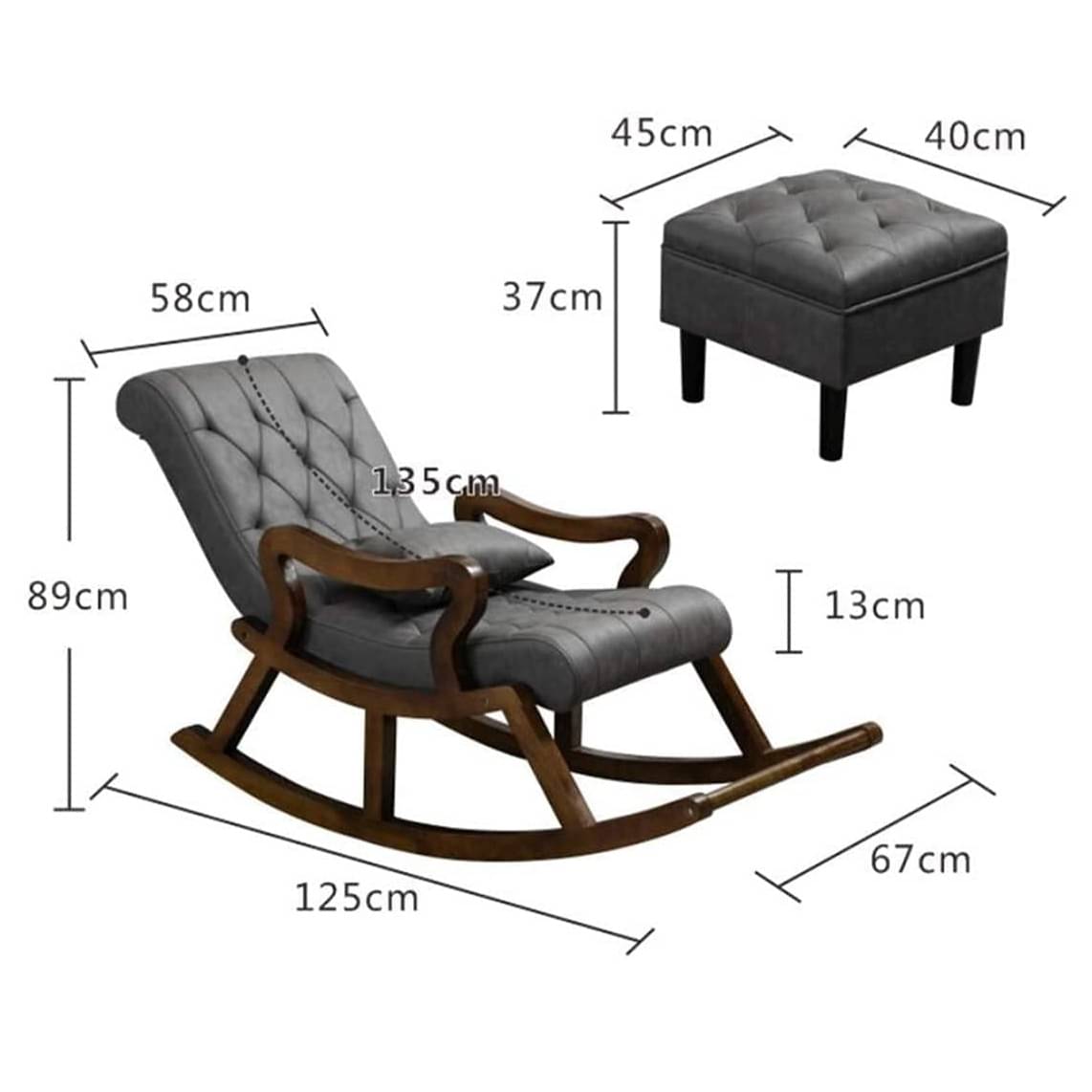 Tiffany Rose Wood Rocking Lounge Chair