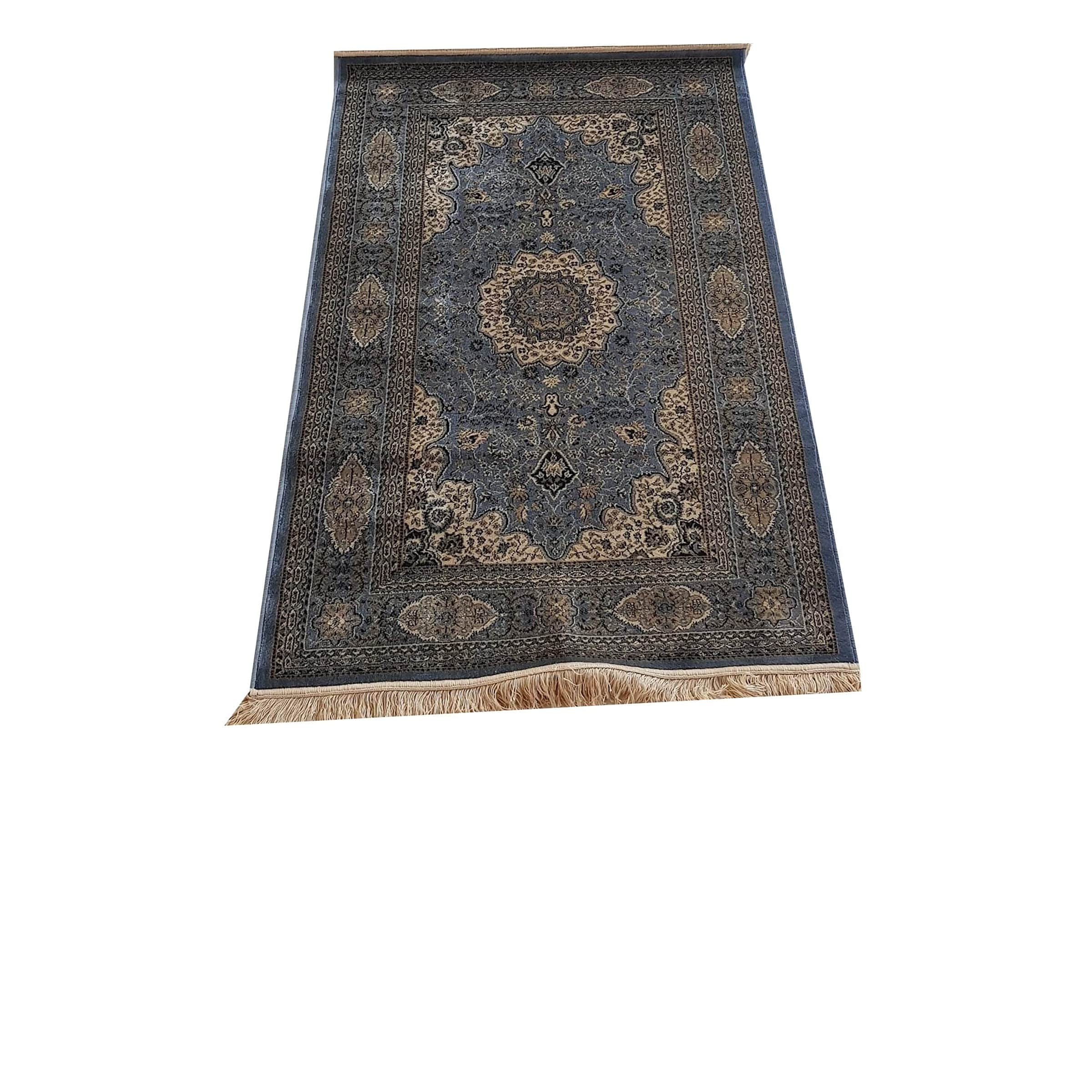 Kashmiri Silk Persian Design Carpet - bottom_view