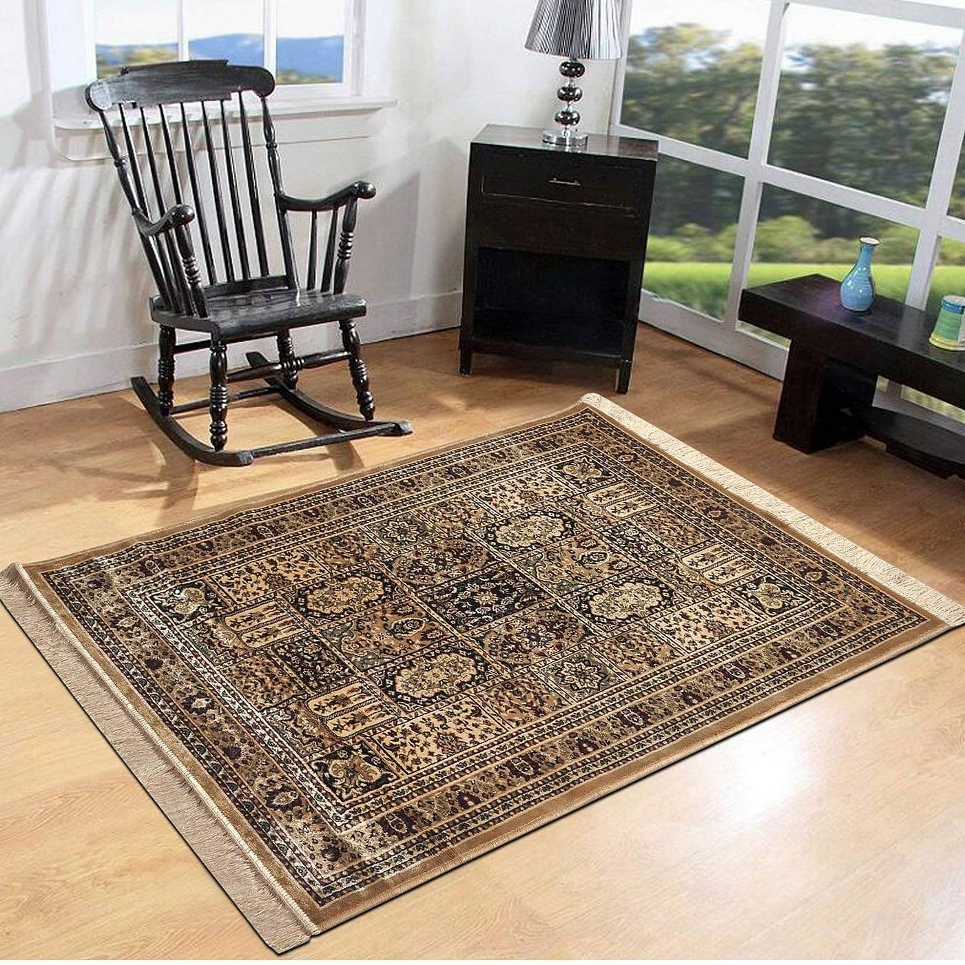 Kashmiri Silk Carpet Persian Design For Living Room