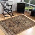 Kashmiri Silk Carpet Persian Design For Living Room - bottom_view