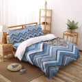 Blue Printed Comforter Set of 4(90X100) Inches - top_view