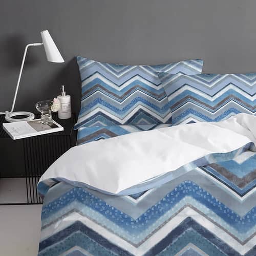 Blue Printed Comforter Set of 4(90X100) Inches