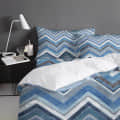 Blue Printed Comforter Set of 4(90X100) Inches - rear_view