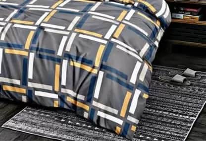 Blue Designer Comforter Set of 4 (1 Double Bedsheet With 2 Pillow Covers & 1 Comforter) - front_view