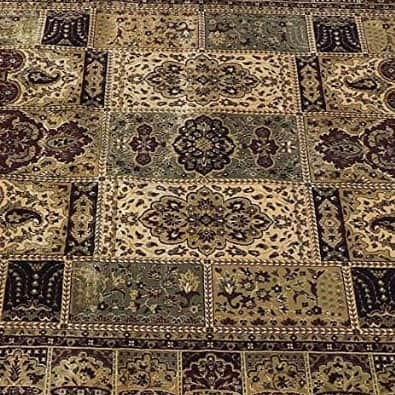 Kashmiri Silk Carpet Persian Design - top_view