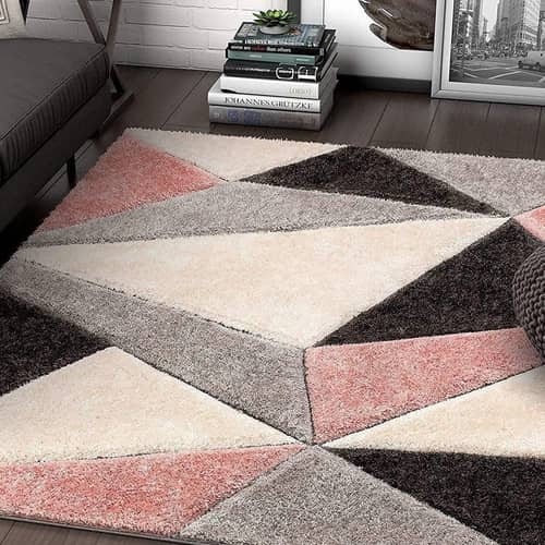 Handwoven Multi Shag Geometric Carpet