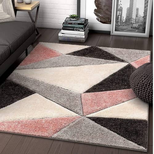 Handwoven Multi Shag Geometric Carpet