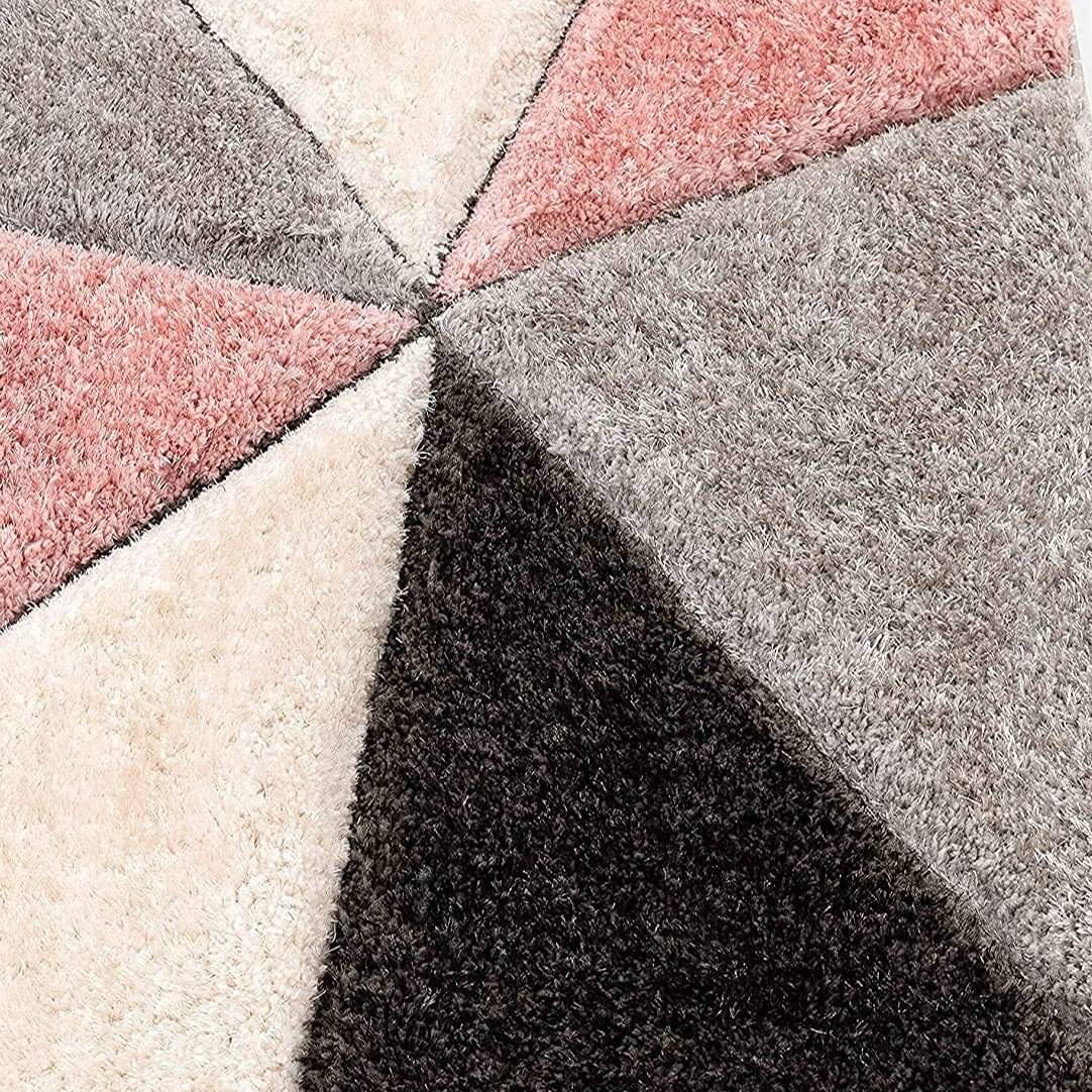 Handwoven Multi Shag Geometric Carpet