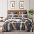 Multicolored Geometrical Comforter Set (Set of 4)  (1 Double Bed sheet, 2 Pillow Covers And 1 Comforter) - photo